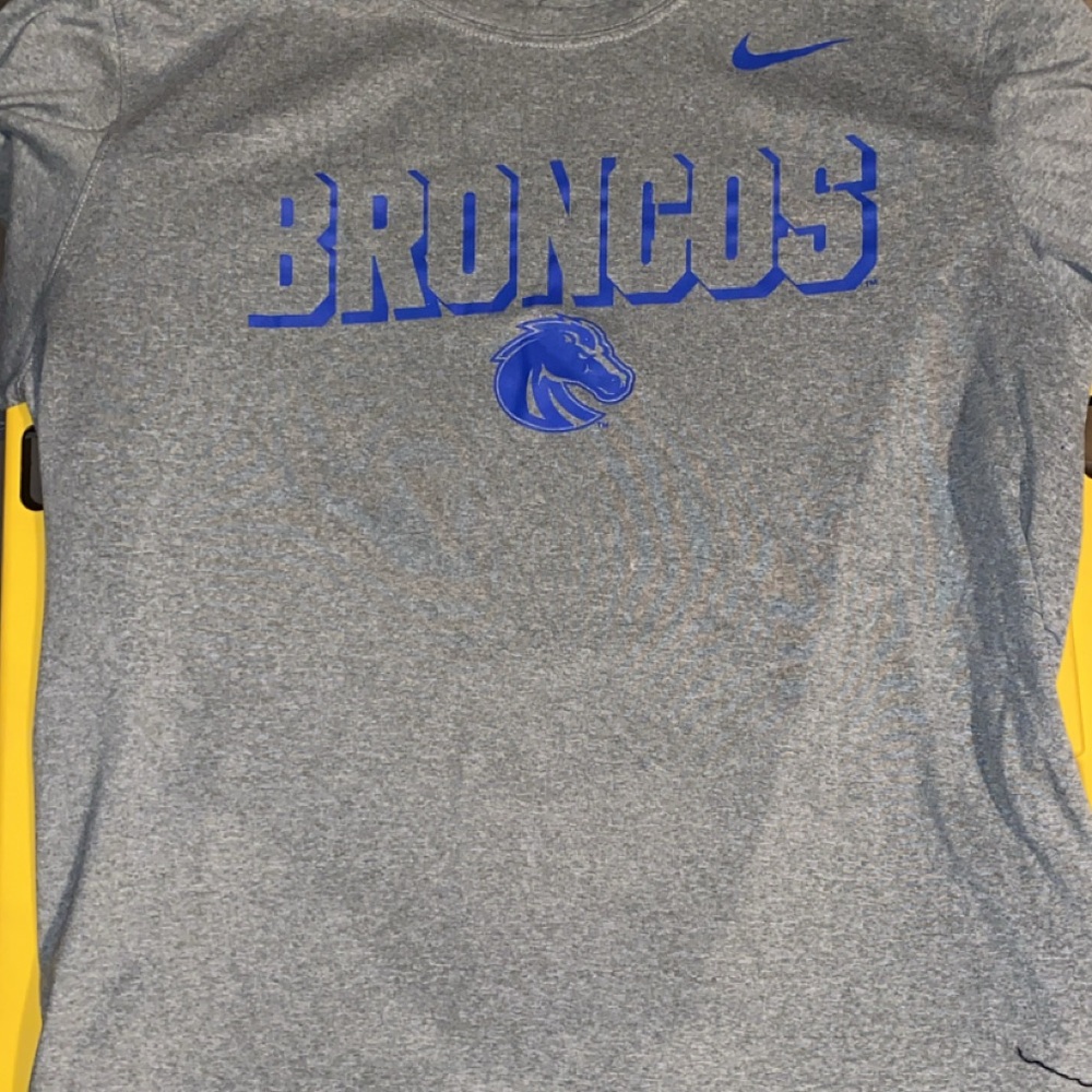 Nike Gray T-Shirt with Blue Broncos Logo